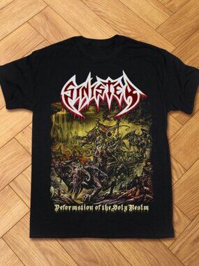 Sinister Deformation of the Holy Realm Death Metal Graphic Tee Black Shirt